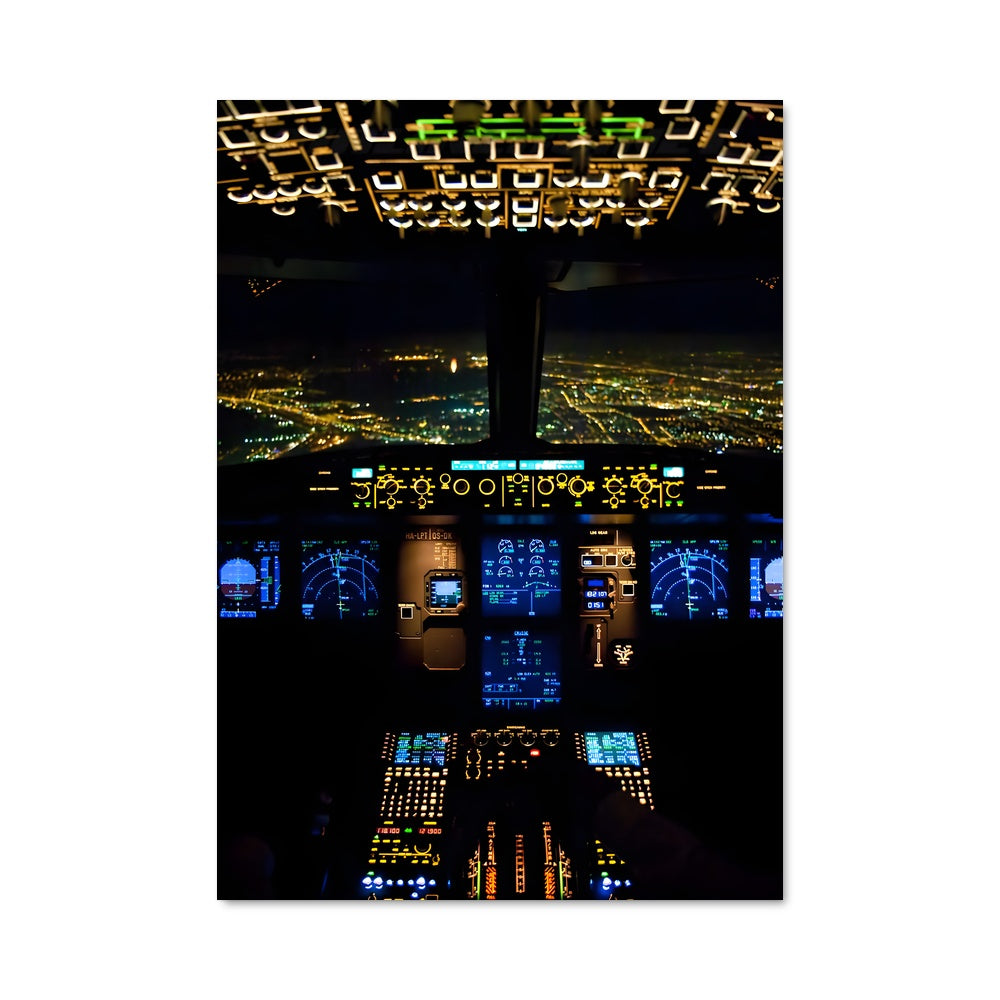 Poster Nuit Étoilée en Cockpit