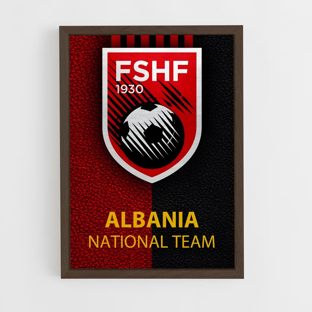 ap-albania national football team-5 cadre Bois foncé