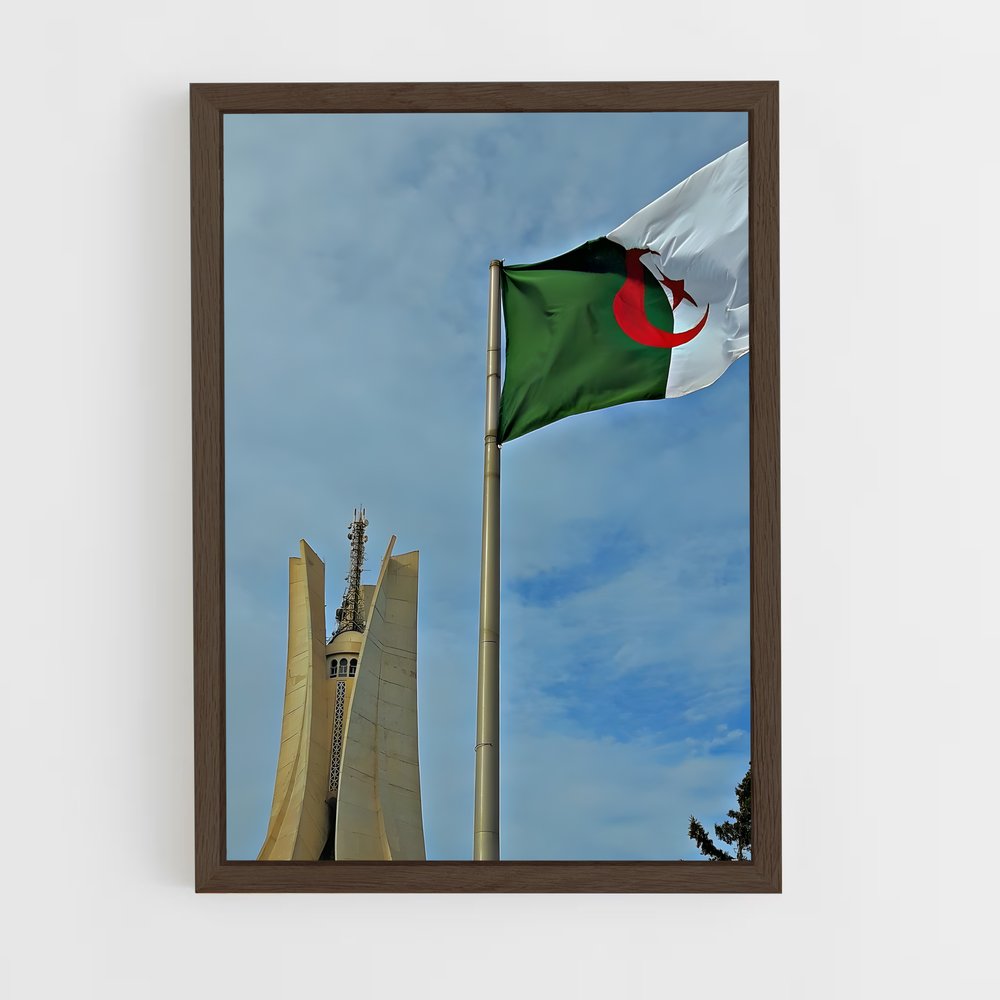 ap-algeria flag-2 cadre Bois foncé