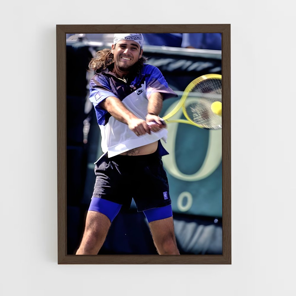 ap-andre agassi-7 cadre Bois foncé