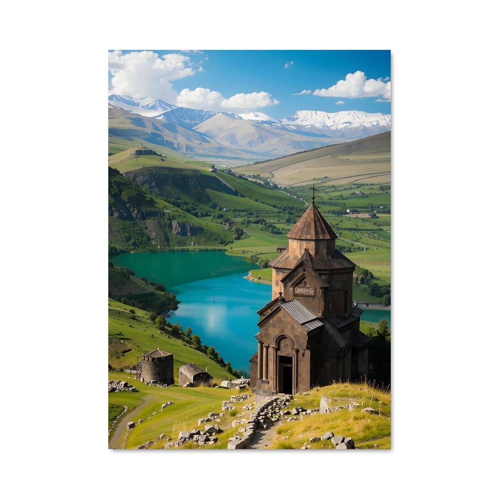 Poster Église au Bord du Lac