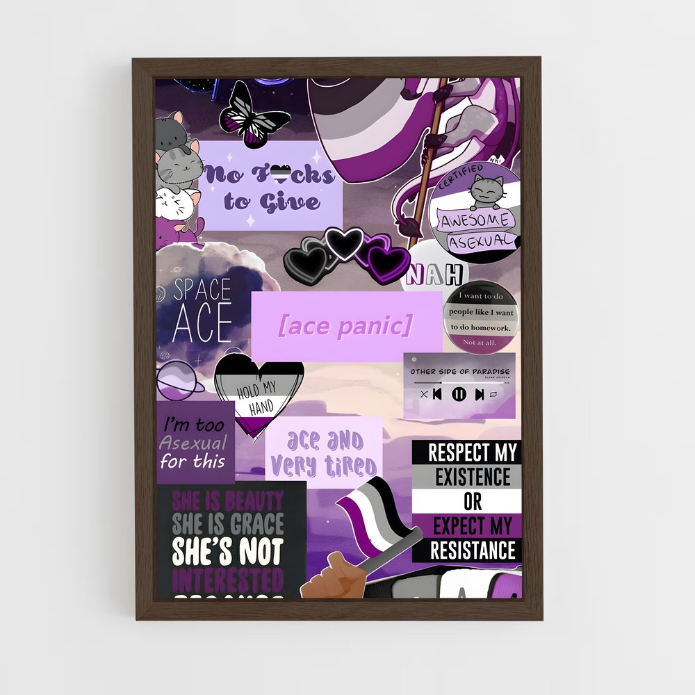 ap-asexual flag-1 cadre Bois foncé