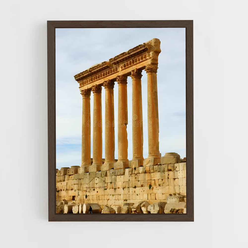 ap-baalbek temples-5 cadre Bois foncé