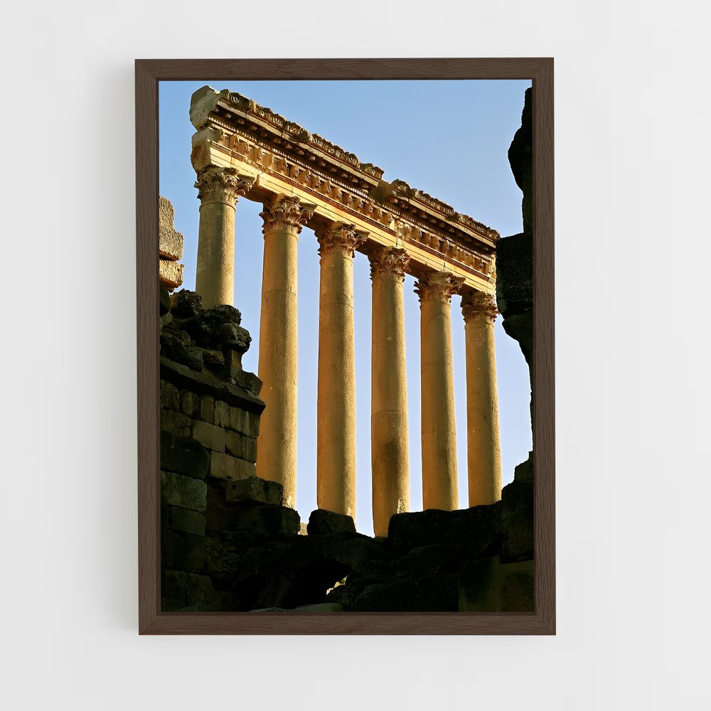 ap-baalbek temples-7 cadre Bois foncé
