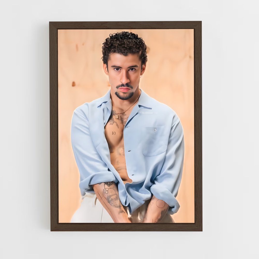 ap-bad bunny-8 cadre Bois foncé
