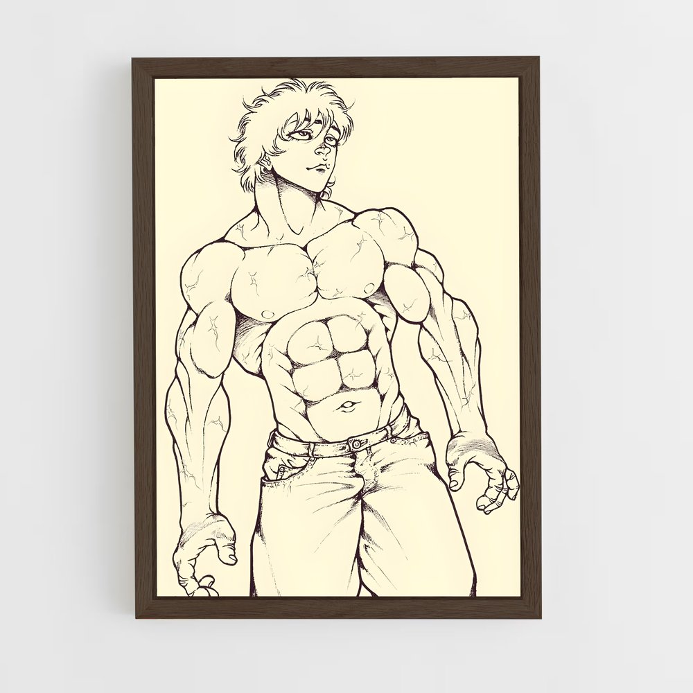 ap-baki hanma-5 cadre Bois foncé