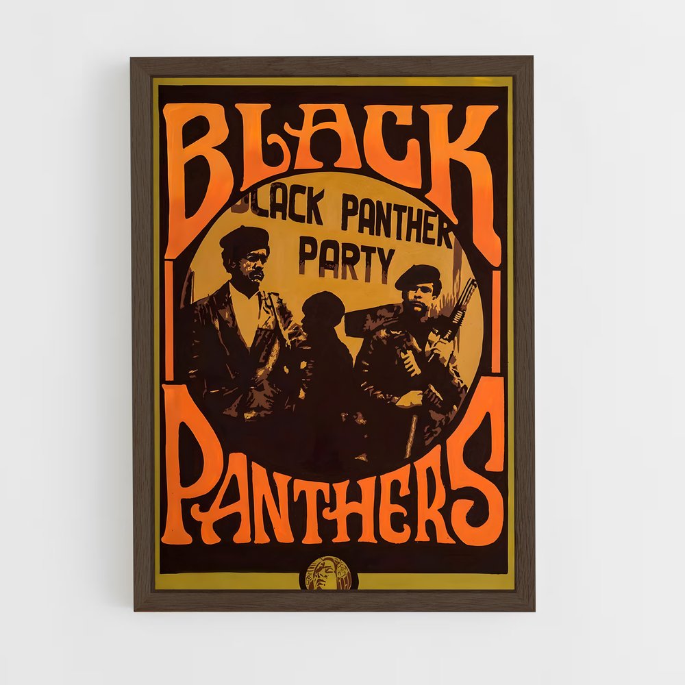 ap-black panther party-5 cadre Bois foncé