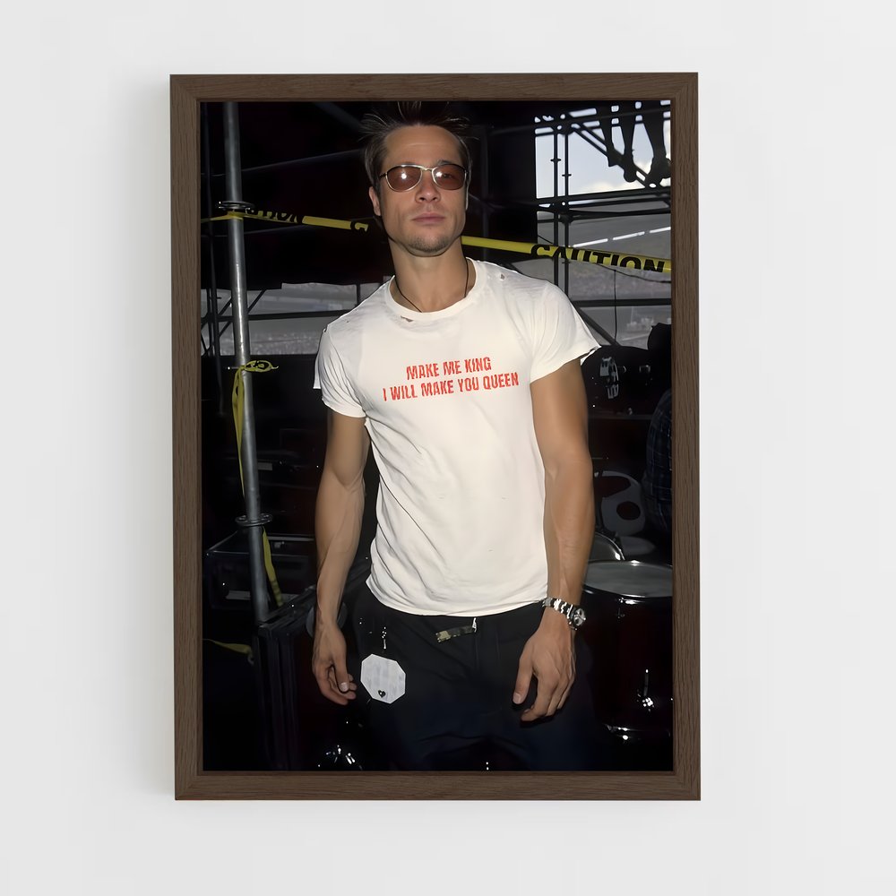ap-brad pitt-5 cadre Bois foncé