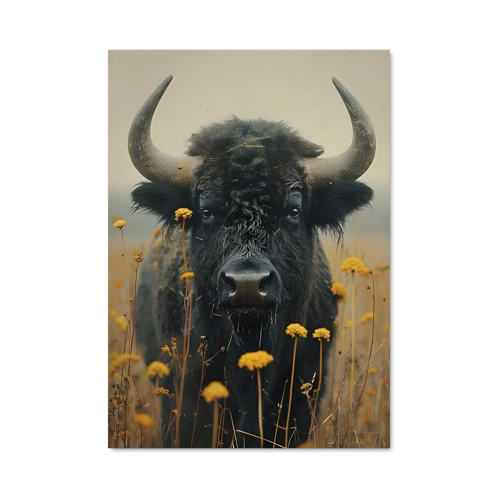 Poster Buffalo en Fleurs