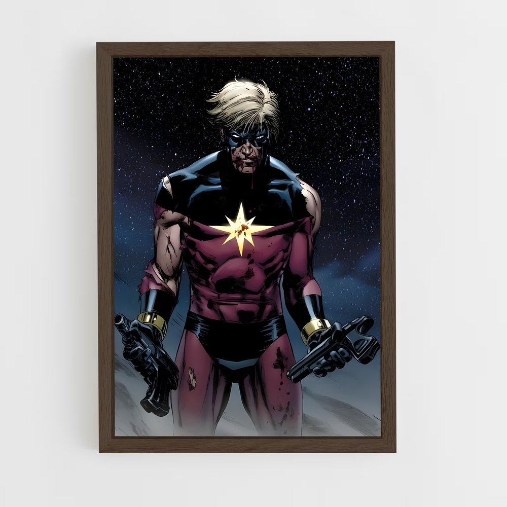 ap-captain marvel-9 cadre Bois foncé