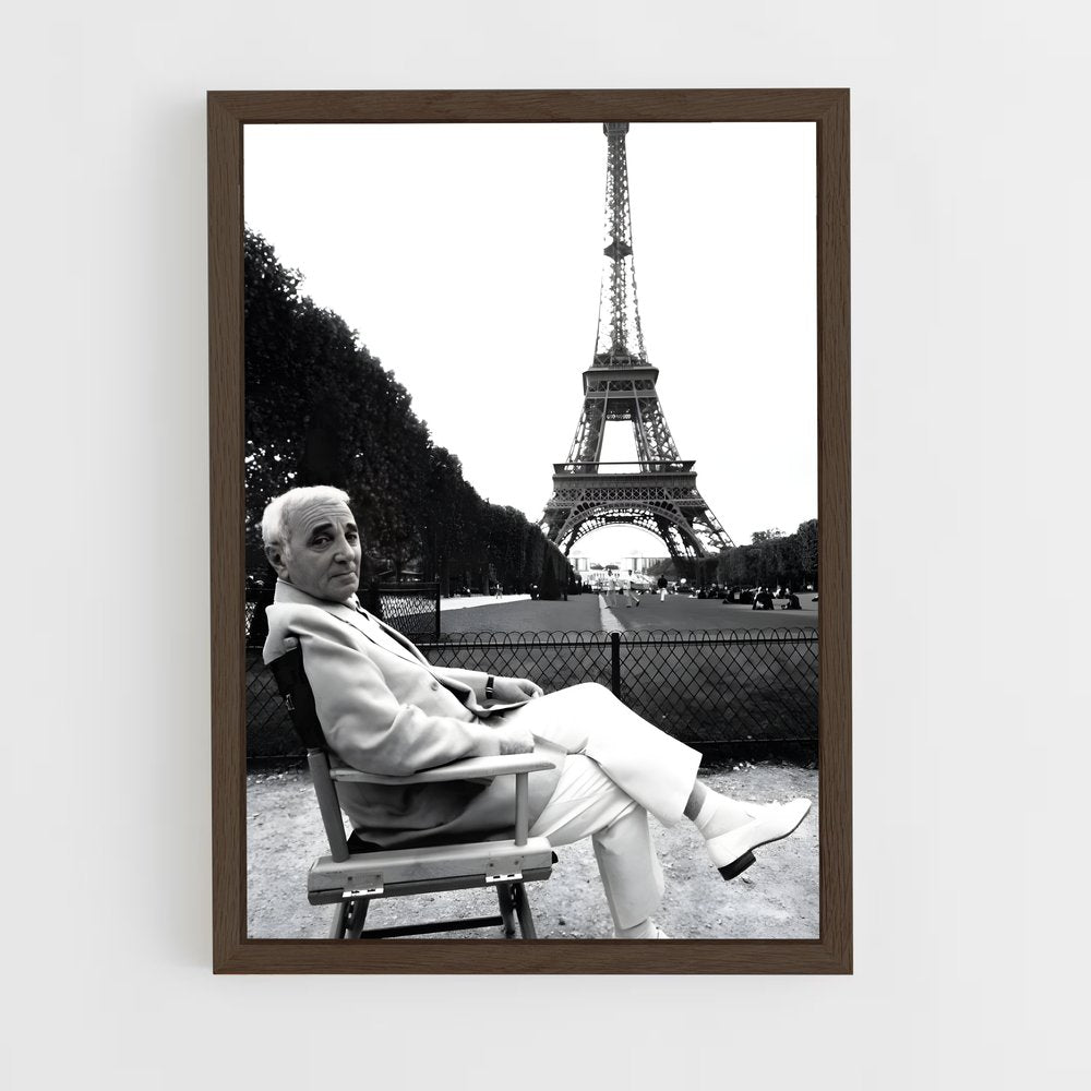 ap-charles aznavour-2 cadre Bois foncé