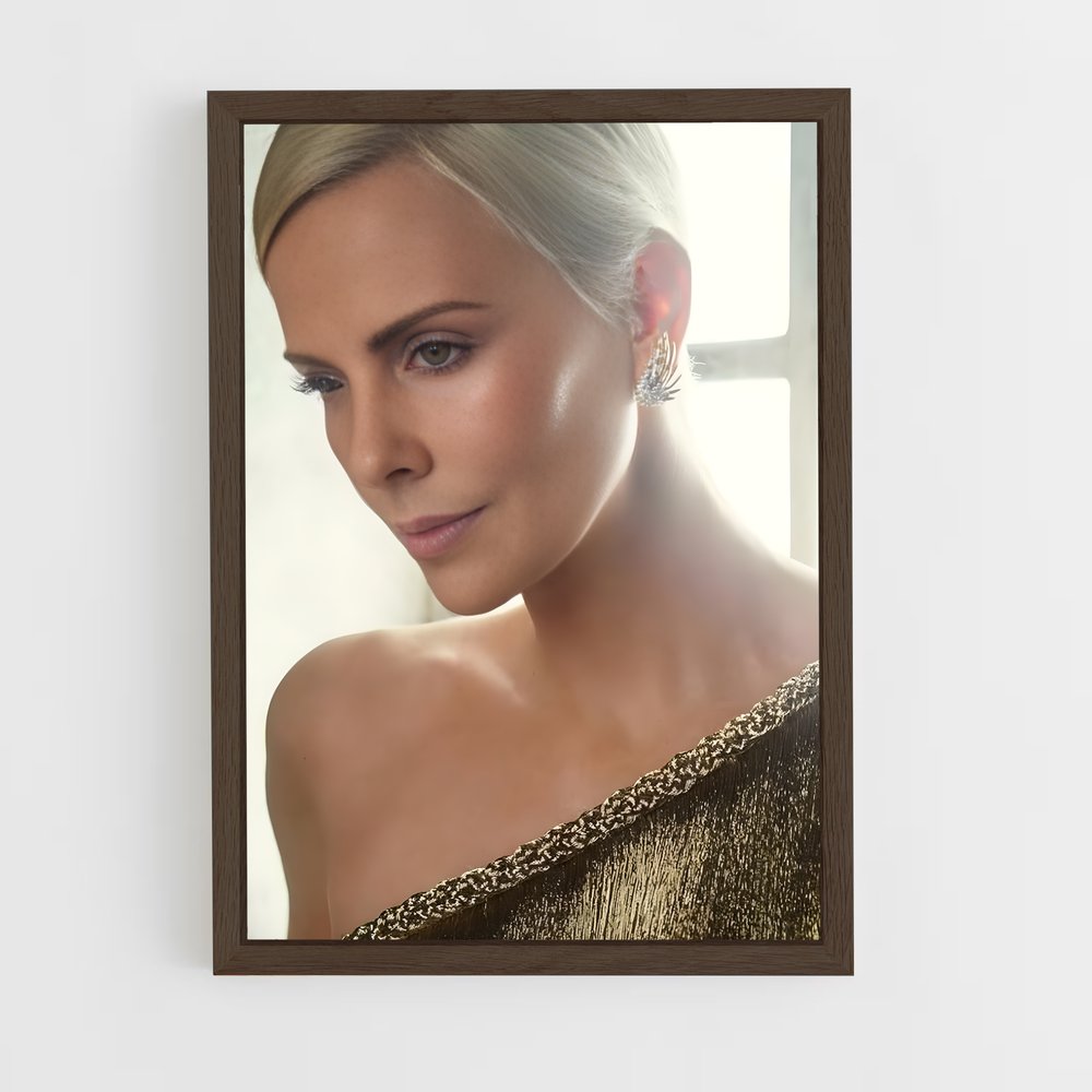 ap-charlize theron-1 cadre Bois foncé