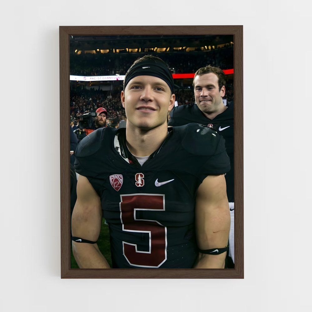 ap-christian mccaffrey-3 cadre Bois foncé