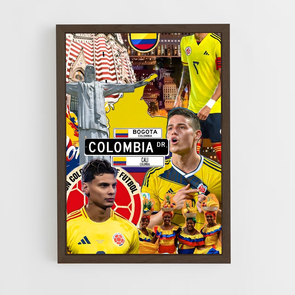 ap-colombia national football team-4 cadre Bois foncé