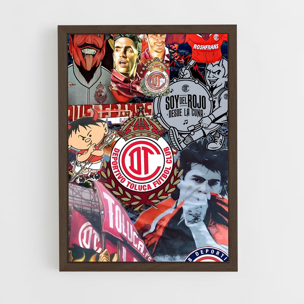 ap-deportivo toluca fc-14 cadre Bois foncé