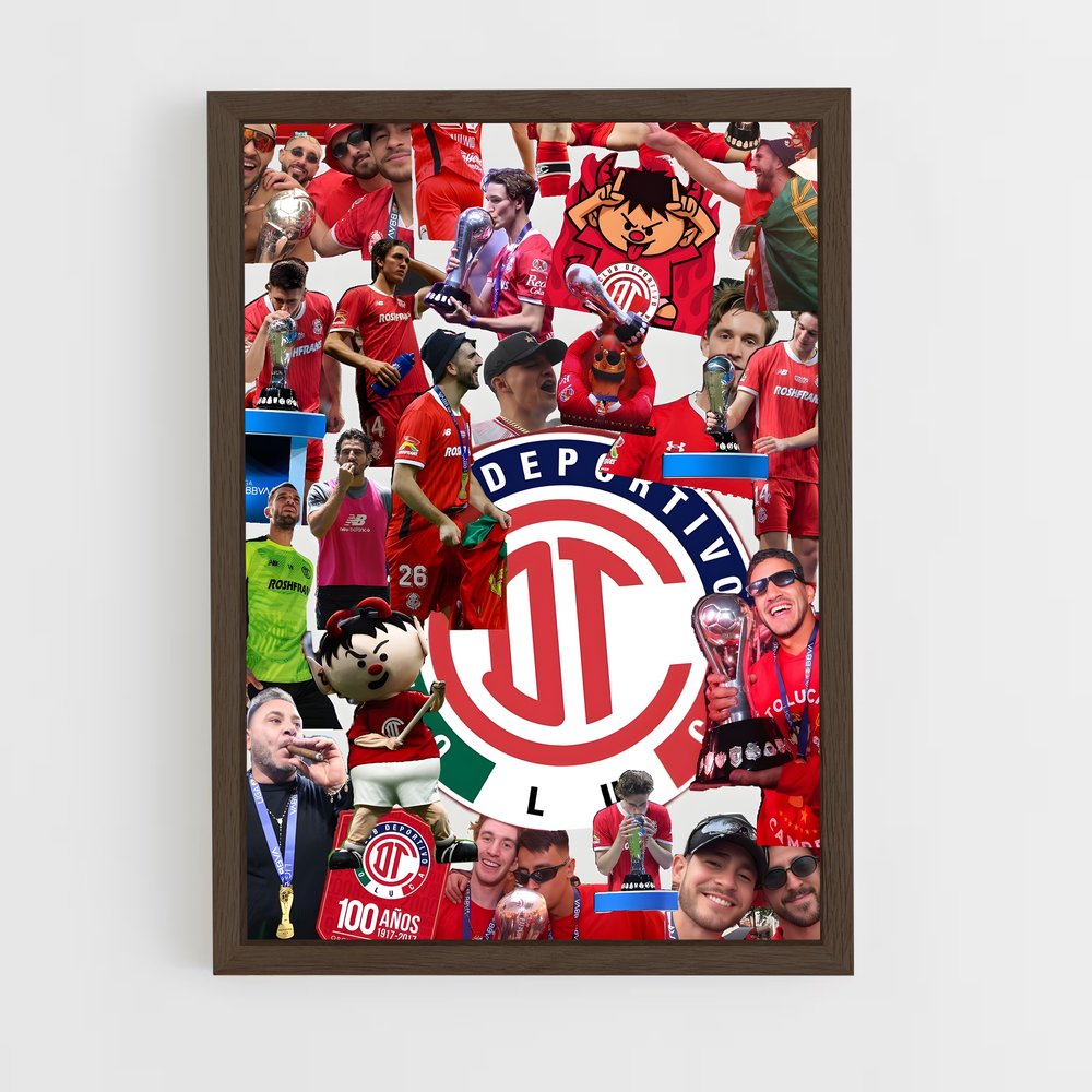 ap-deportivo toluca fc-8 cadre Bois foncé