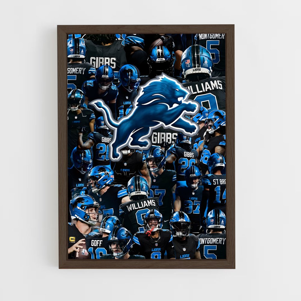 ap-detroit lions-1 cadre Bois foncé