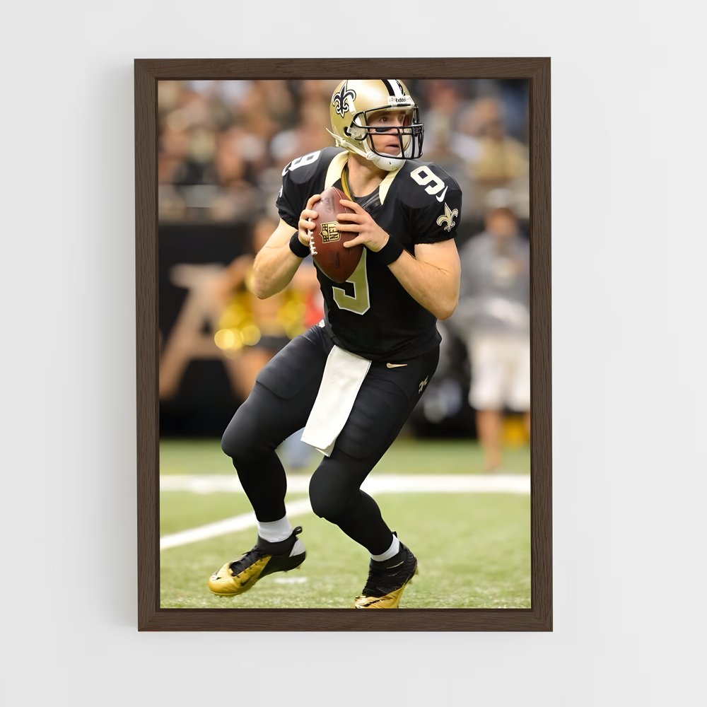ap-drew brees-3 cadre Bois foncé