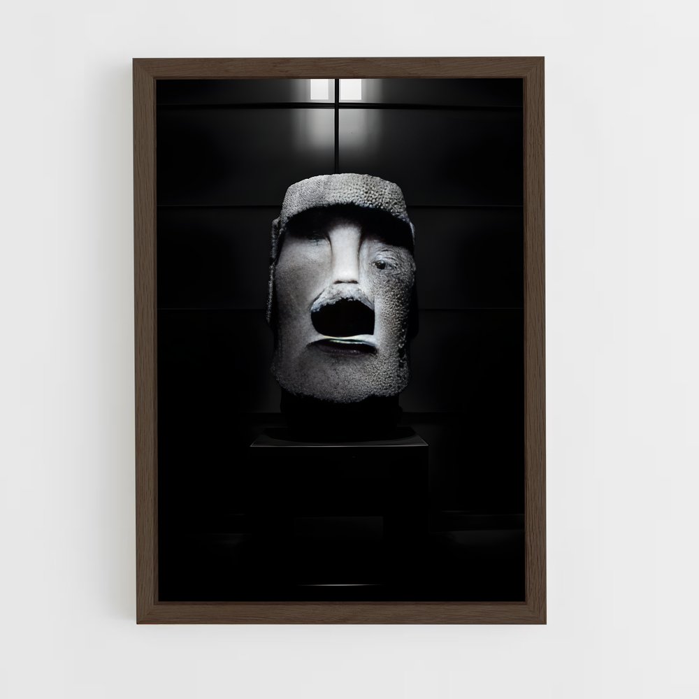 ap-easter island moai-7 cadre Bois foncé
