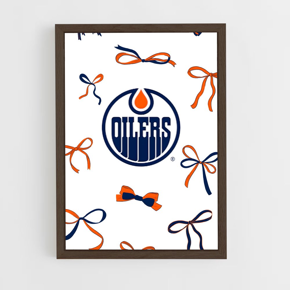 ap-edmonton oilers-4 cadre Bois foncé