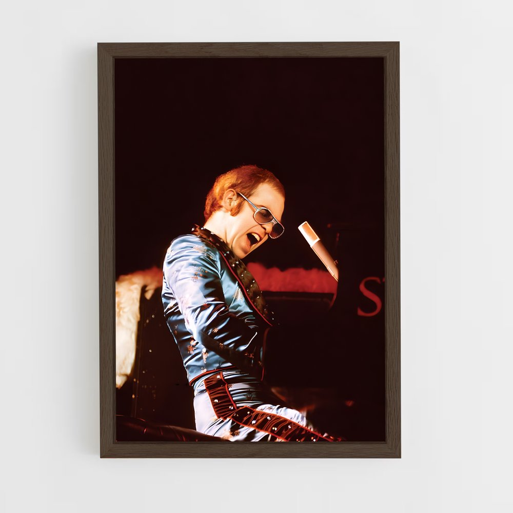 ap-elton john-5 cadre Bois foncé