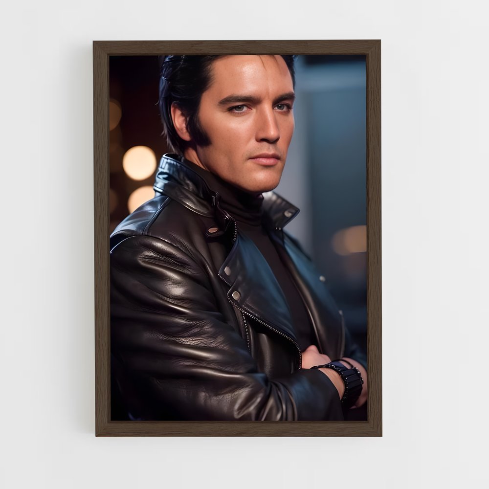 ap-elvis presley-5 cadre Bois foncé
