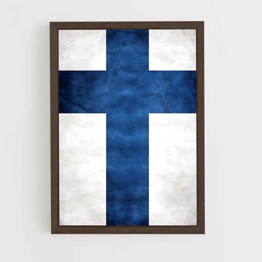 ap-finland flag-2 cadre Bois foncé