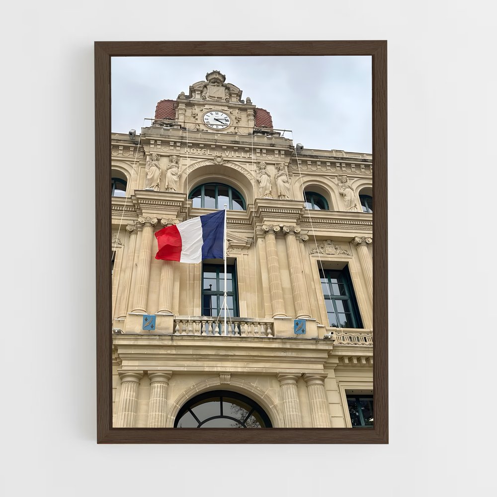 ap-french open flag-2 cadre Bois foncé