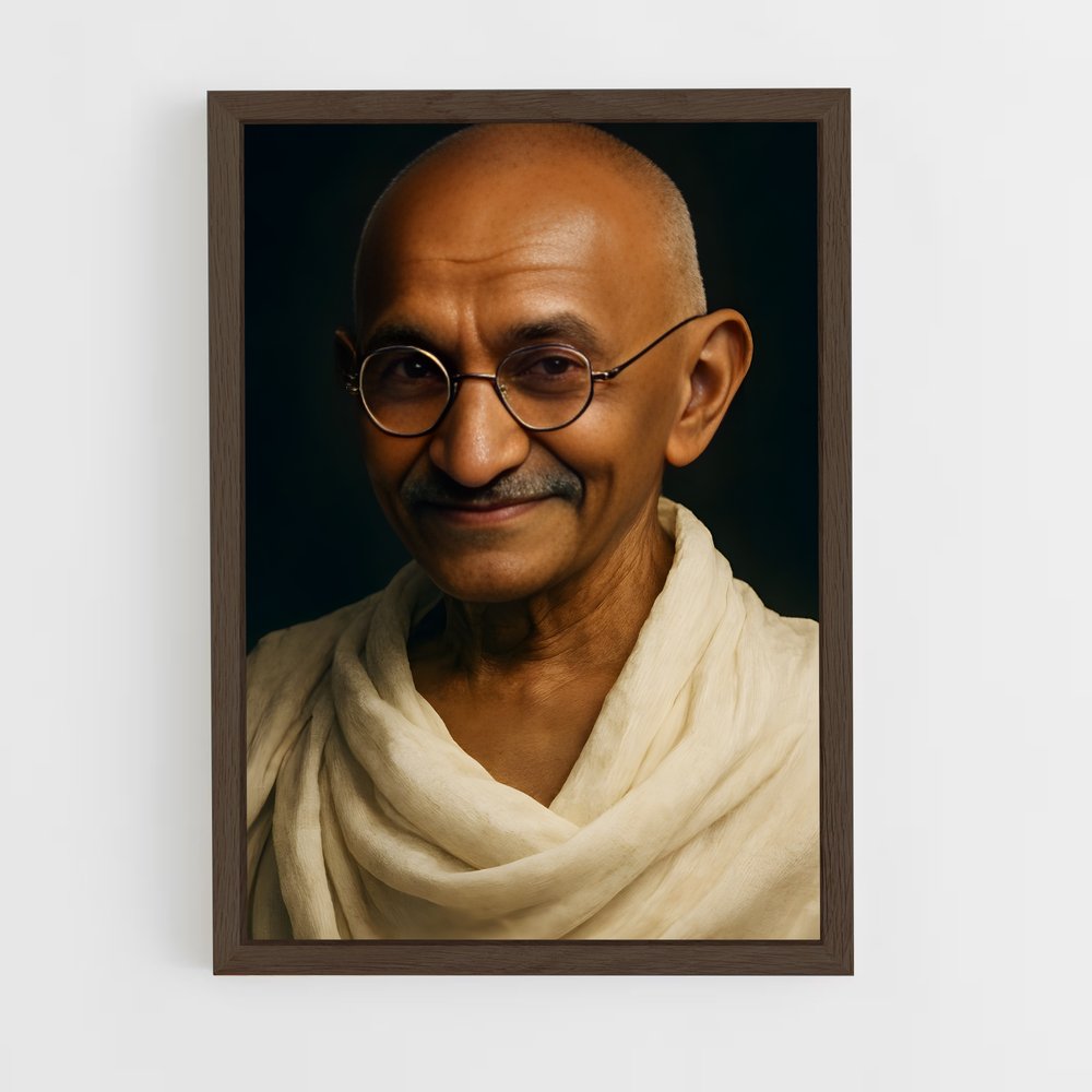 ap-gandhi-2 cadre Bois foncé