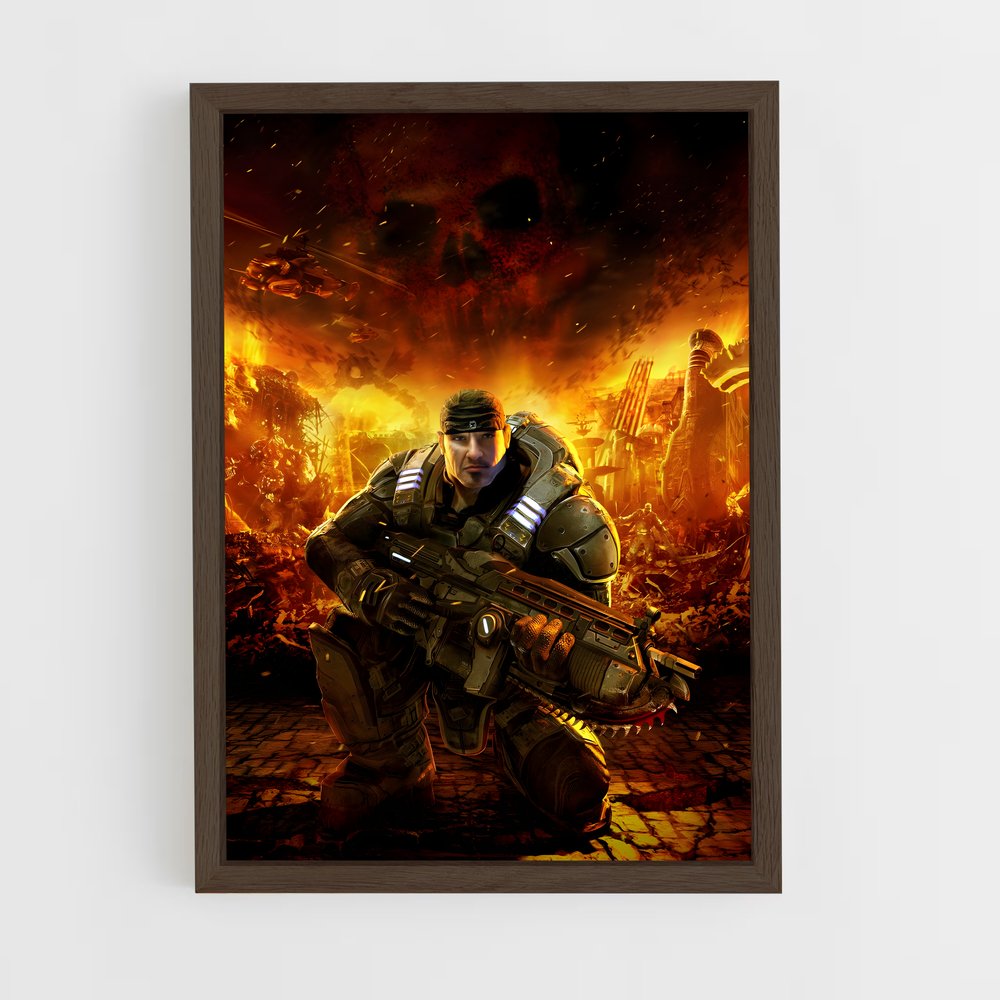 ap-gears of war-2 cadre Bois foncé