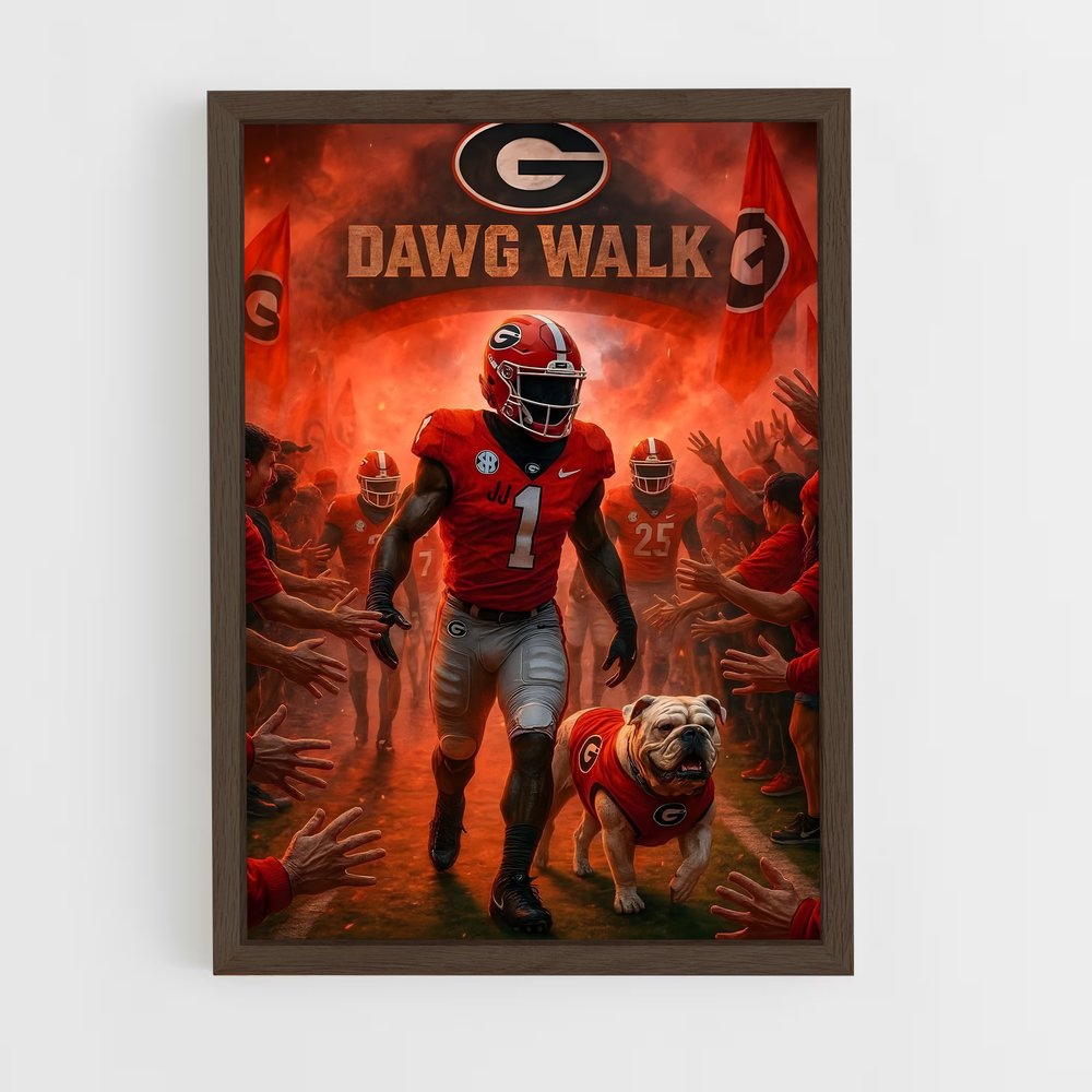ap-georgia bulldogs-1 cadre Bois foncé