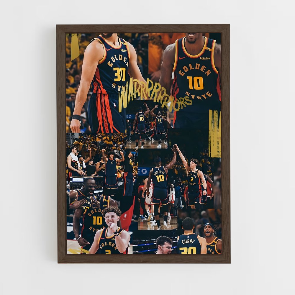 ap-golden state warriors-1 cadre Bois foncé