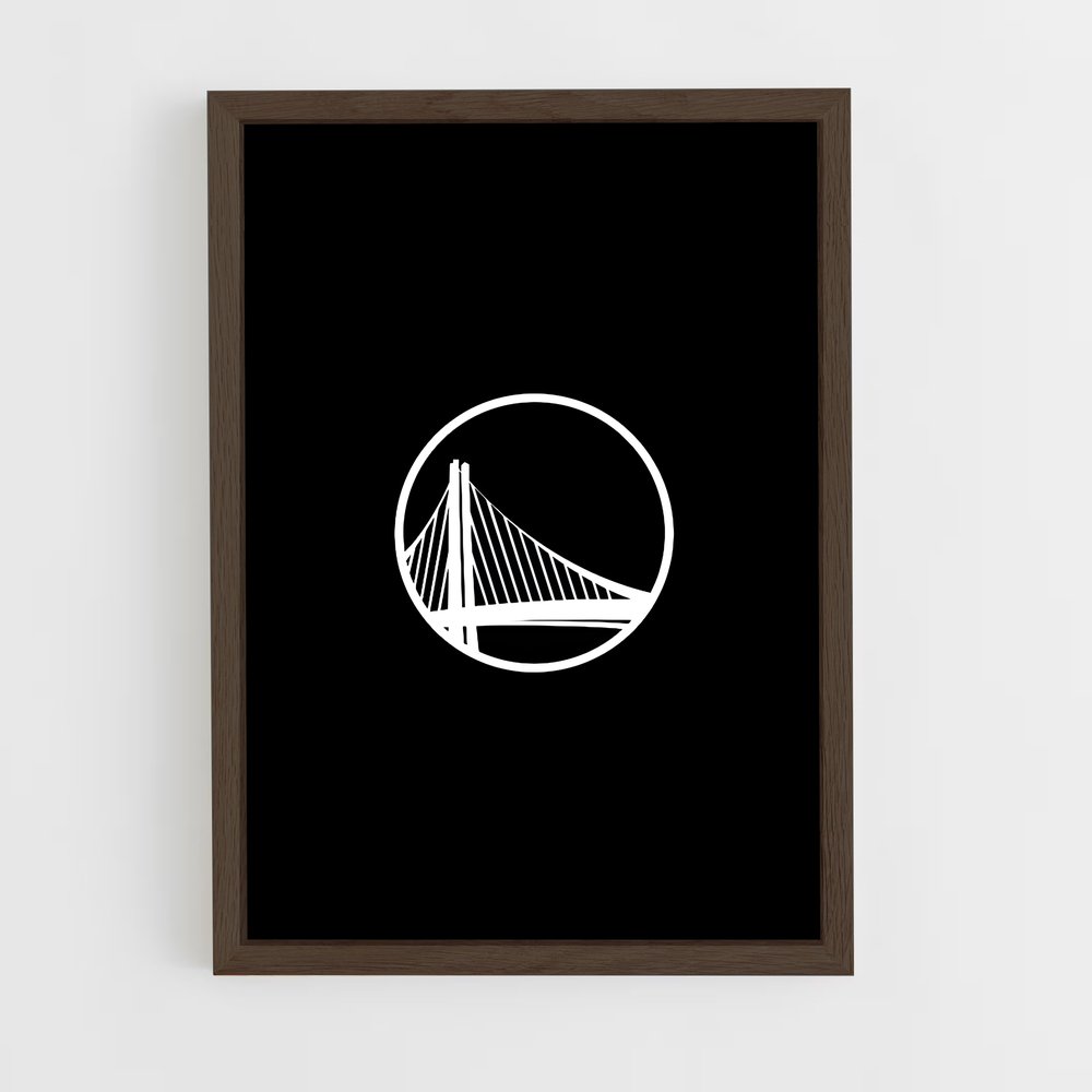 ap-golden state warriors-11 cadre Bois foncé