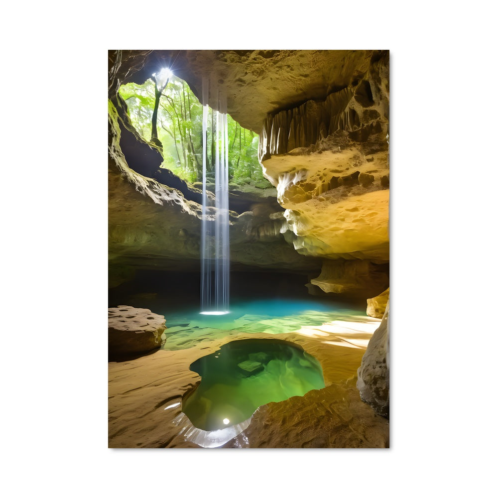 Poster Cascade Caverneuse