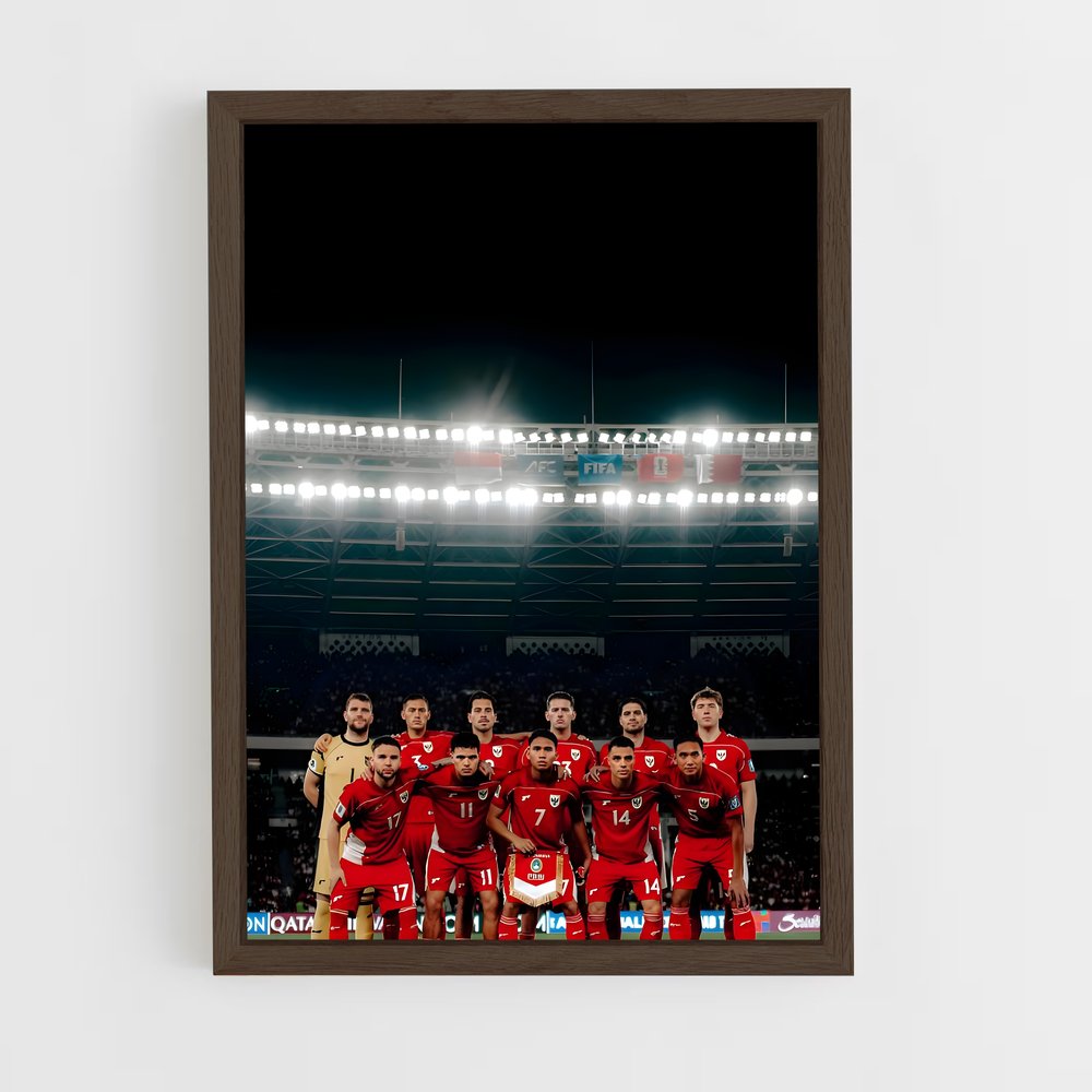 ap-indonesia national football team-5 cadre Bois foncé