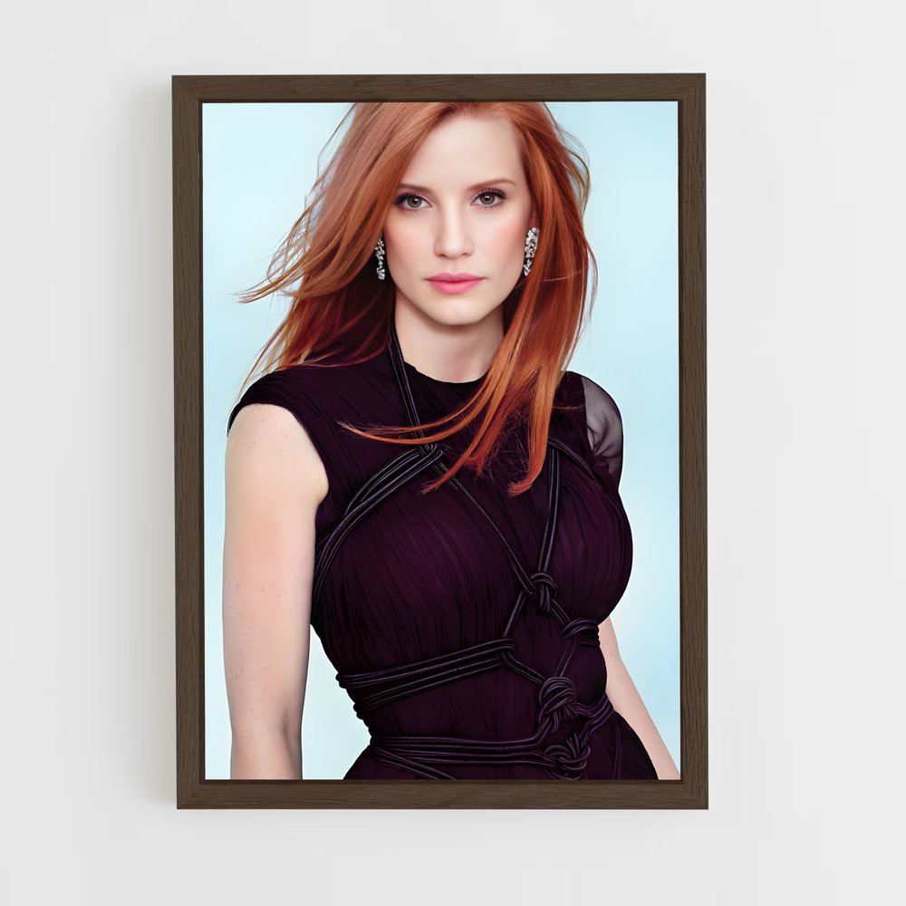 ap-jessica chastain-9 cadre Bois foncé