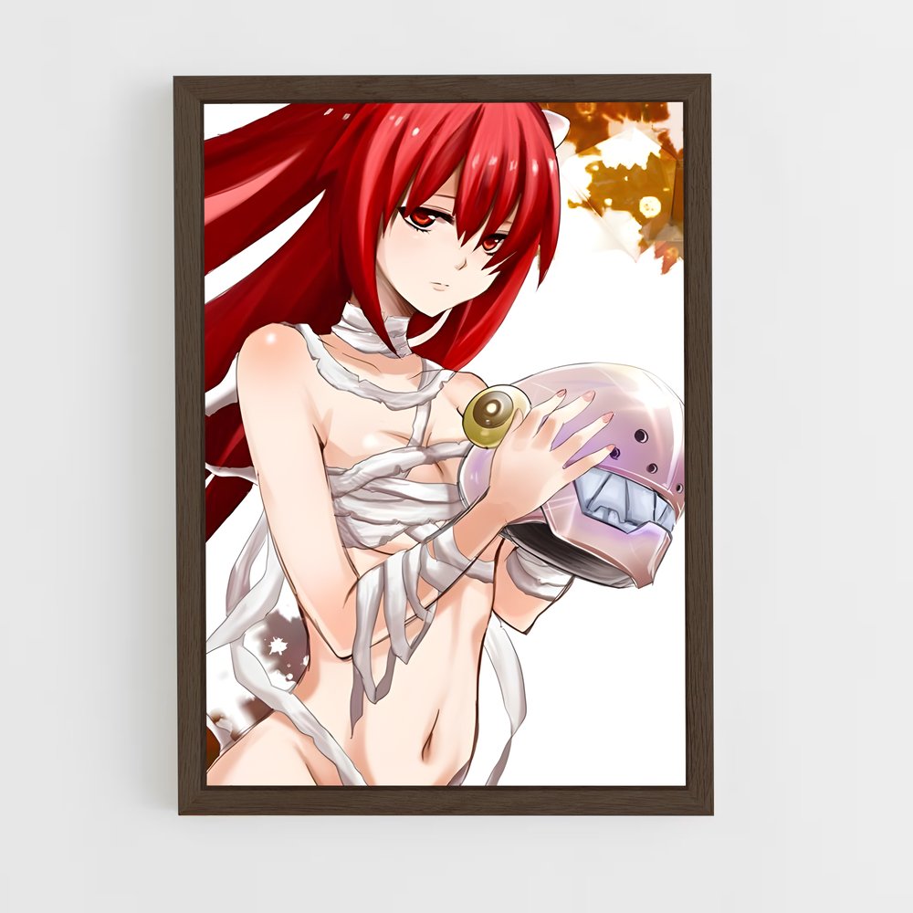 ap-lucy elfen lied-3 cadre Bois foncé
