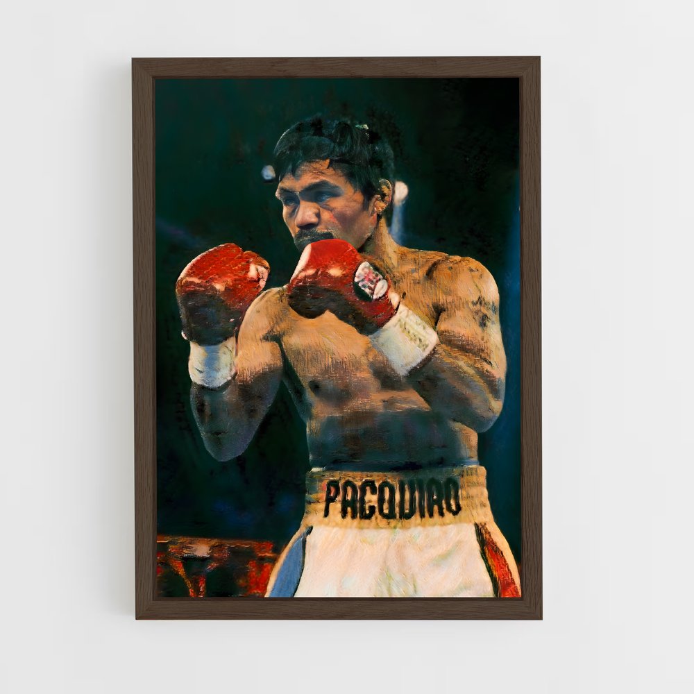 ap-manny pacquiao-10 cadre Bois foncé