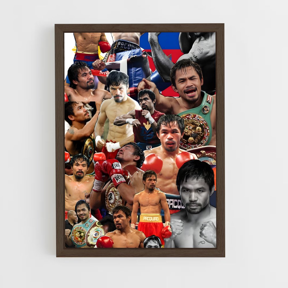 ap-manny pacquiao-11 cadre Bois foncé