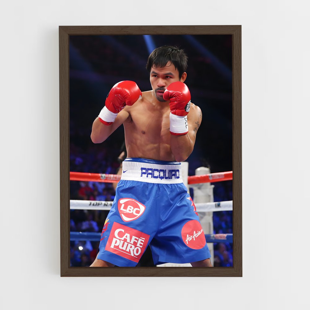 ap-manny pacquiao-7 cadre Bois foncé