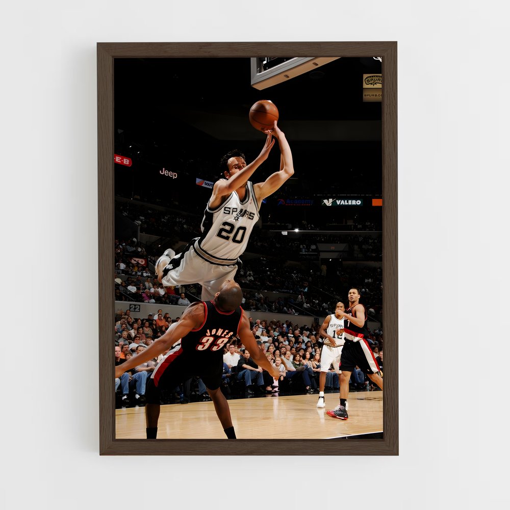 ap-manu ginobili-8 cadre Bois foncé
