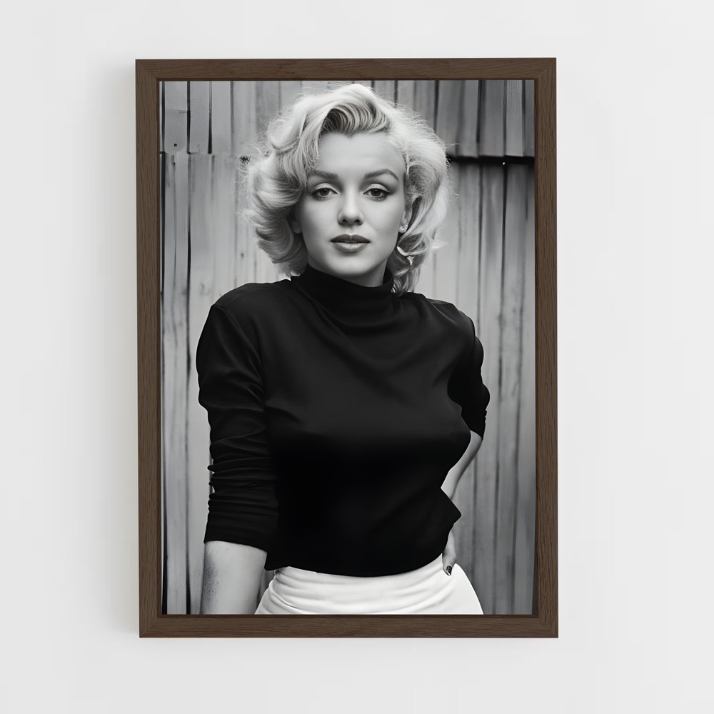 ap-marilyn monroe-8 cadre Bois foncé