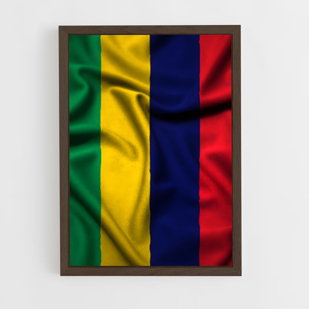 ap-mauritius flag-2 cadre Bois foncé