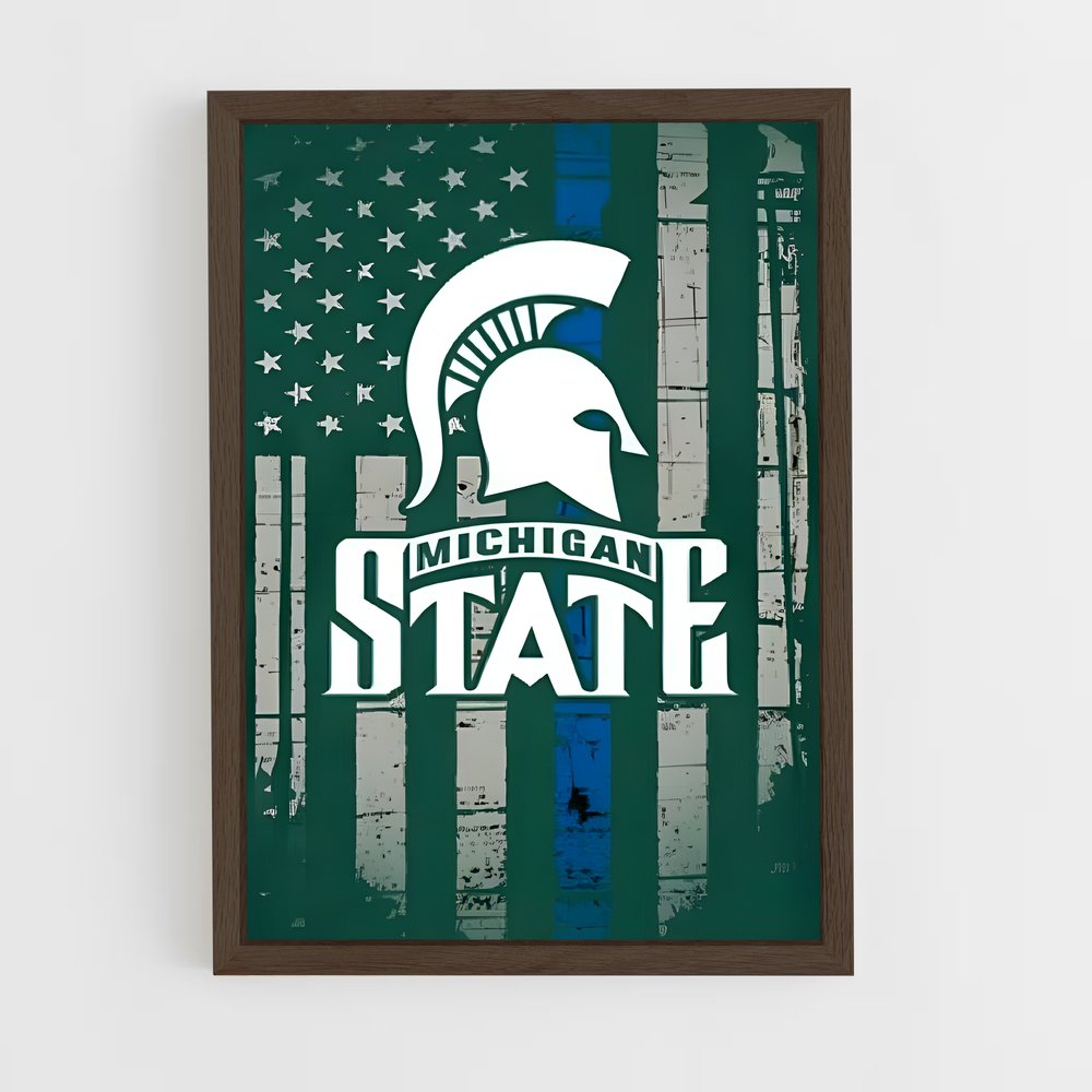 ap-michigan state spartans-2 cadre Bois foncé