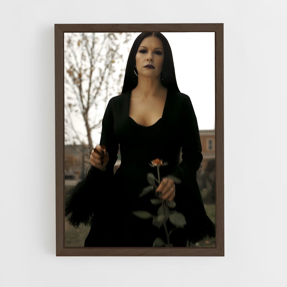 ap-morticia addams-4 cadre Bois foncé