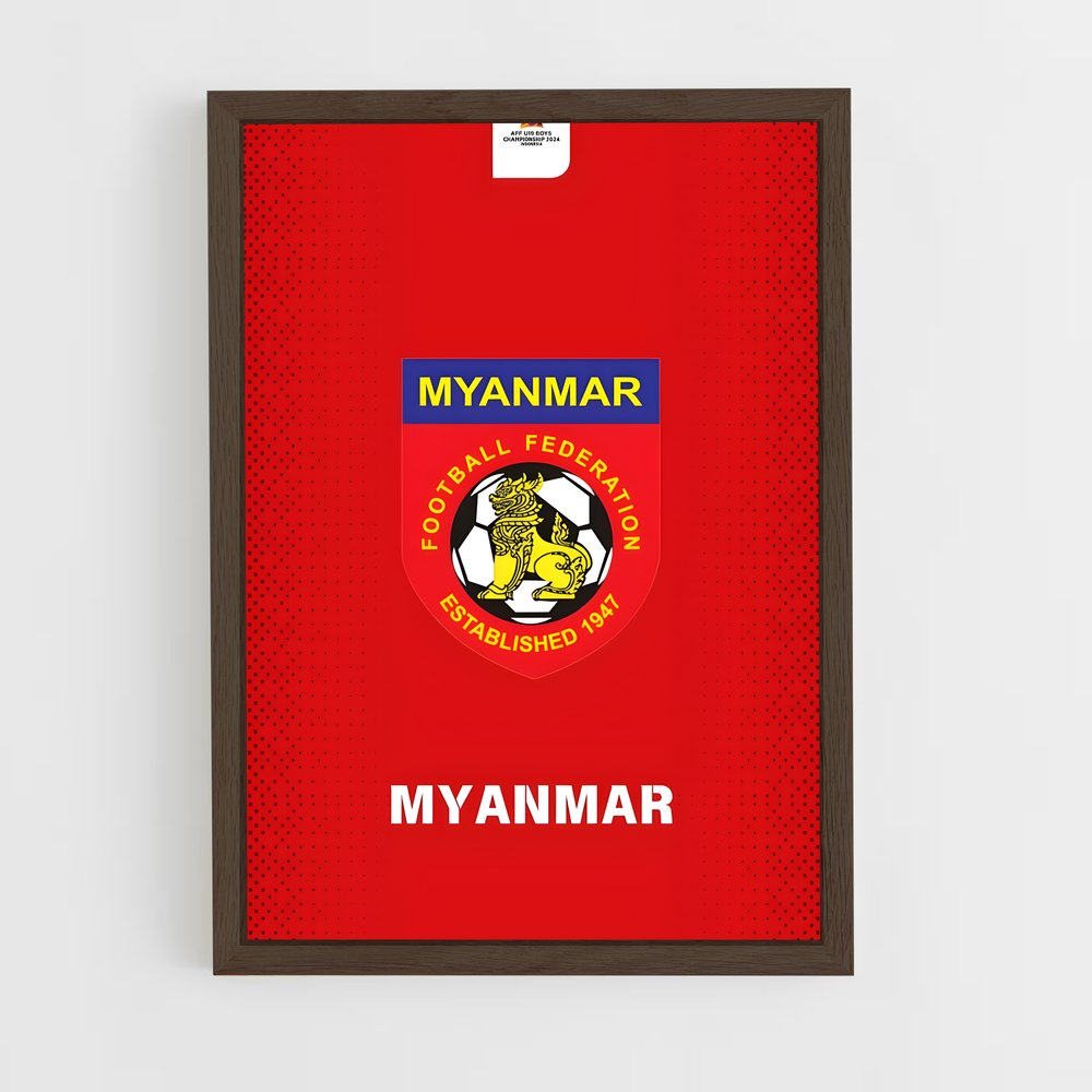 ap-myanmar national football team-1 cadre Bois foncé