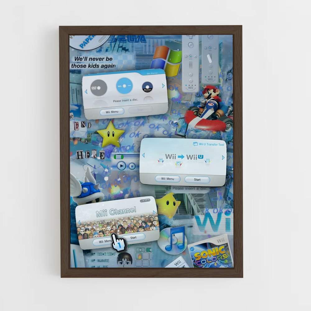ap-nintendo wii-2 cadre Bois foncé