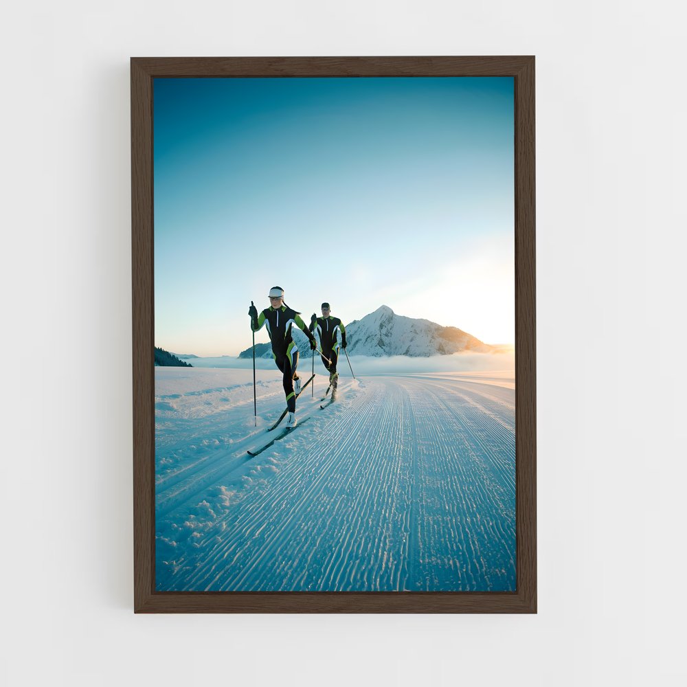 ap-olympics cross country skiing-4 cadre Bois foncé