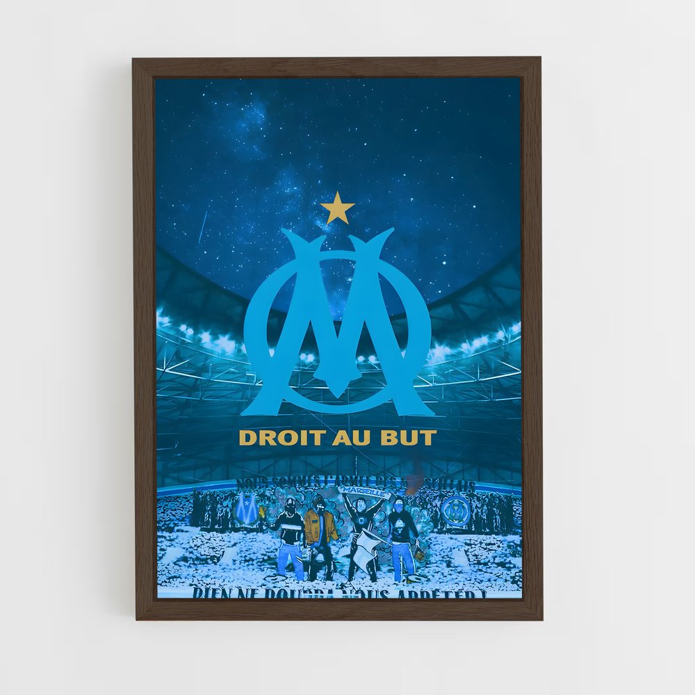 ap-olympique de marseille-4 cadre Bois foncé