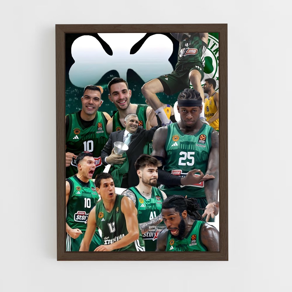 ap-panathinaikos basketball-5 cadre Bois foncé